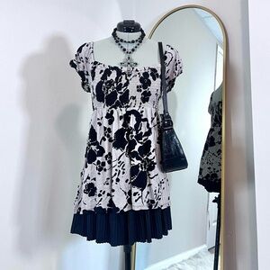 International Concepts beige & black floral sequence off shoulder top